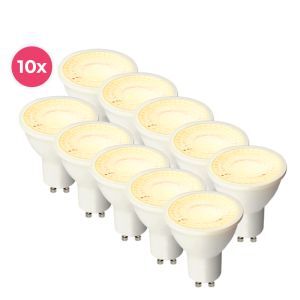 10-pak Ściemniana biała lampa LED GU10 Antonie, 5W, ciepła biel