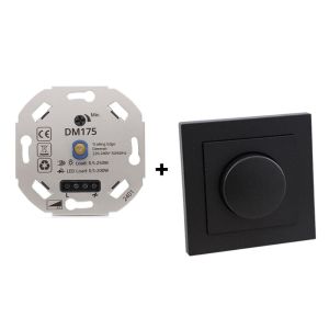 Ściemniacz LED, 0,5 - 200W, z antracytową ramką i płytą centralną