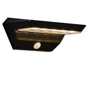 Czarny kinkiet solarny zewnetrzny nowoczesny, Agena, 4,5W, 3000K LED, IP44