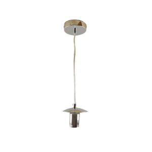 Metalowa lampa wisząca bez abażur chromowana, Minne