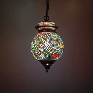 Mozaikowa orientalna lampa wisząca wielokolorowa, Nisrin