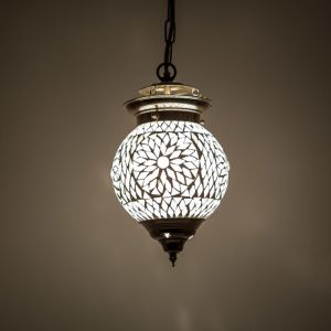 Mozaikowa orientalna lampa wisząca przezroczysta, Nisrin