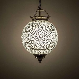 Mozaikowa orientalna lampa wisząca przezroczysta, Aziza