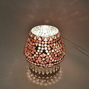 Mozaikowa orientalna lampa stołowa fioletowa, Rachel