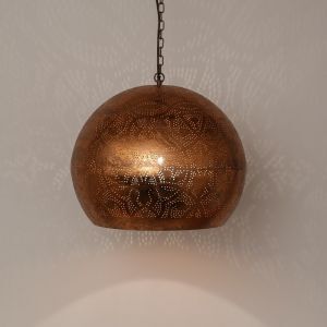 Filigranowa orientalna lampa wisząca miedziana, Kenza