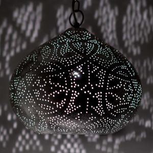 Metalowa orientalna lampa wisząca srebrna, Noah