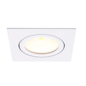 Biała oprawa sufitowa wpuszczana aluminiowa, Laom, 6W, 2700K LED, IP22