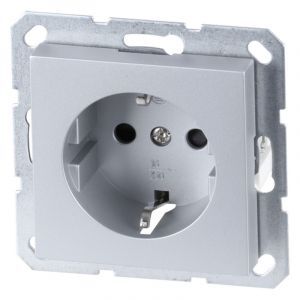 Gniazdo Q-Link S-Line do montażu podtynkowego, pojedyncze PG, szare/aluminiowe