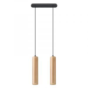 Drewniana lampa wisząca brązowa, Francina