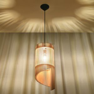 Drewniana lampa wisząca brązowa, Guiseppe