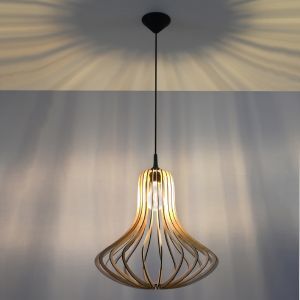 Drewniana lampa wisząca brązowa, Grada