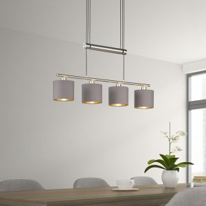 Niklowa lampa wisząca metalowa, Nordby