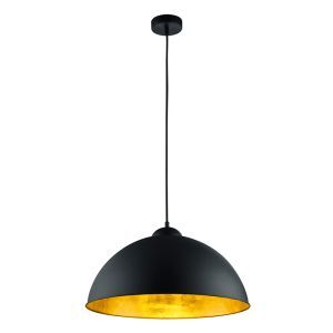 Czarna lampa wisząca półkula industrialna, Katja