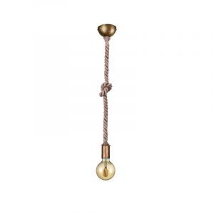 Brązowa lampa wisząca bez abażur rustykalna, Inca