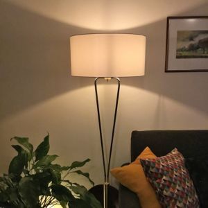 Mosiądz lampa stojąca klasyczna, Lola, z przełącznik