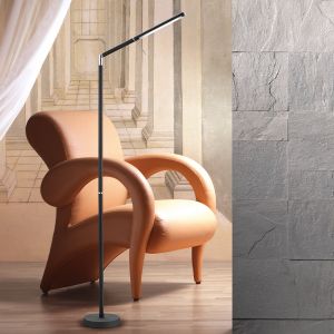 Chromowana lampa stojąca nowoczesna, Rebel, 6W, 3000K LED, z dotykowy ściemniacz