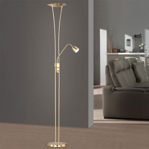 Mosiądz lampa stojąca klasyczna, Stijn, 20W, 3000K LED, z przełącznik