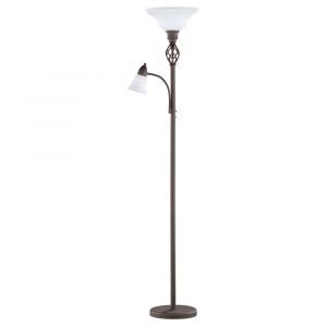 Rdzawa lampa stojąca klasyczna, Eleonora, z przełącznik