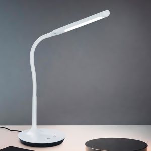Biała lampa biurkowa nowoczesna, Yanis, 5W, regulowana ciepła do zimnej bieli LED, z przełącznik