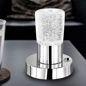 Chromowana lampa stołowa klasyczna, Merle, 4,3W, 3000K LED, z przełącznik