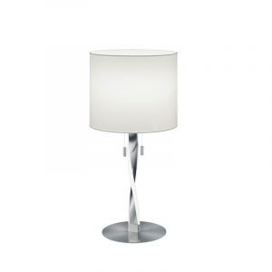 Niklowa lampa stołowa nowoczesna, Ramten, 3W, 3000K LED, z przełącznik pociągowy