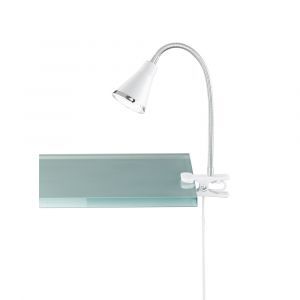 Biały reflektor z klamrą plastikowy, Taimi, 3,8W, 3000K LED, z przełącznik