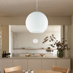 Biała lampa wisząca design, Riley
