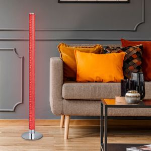 Chromowana lampa stojąca nowoczesna, Vacio, 10W, 3000K LED, z pilot
