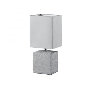 Ceramiczna lampa stołowa szara, Karola, z przełącznik