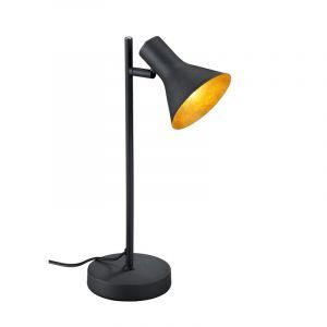 Czarna lampa stołowa industrialna, Verena, z przełącznik