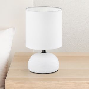 Ceramiczna lampa stołowa biała, Yeraz, z przełącznik
