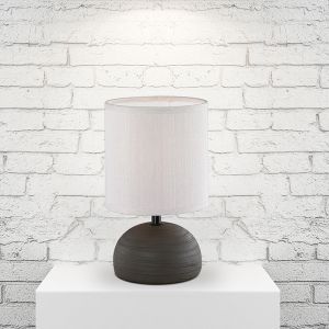 Ceramiczna lampa stołowa brązowa, Yeraz, z przełącznik