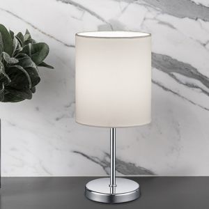 Chromowana lampa stołowa nowoczesna, Zoe, z przełącznik