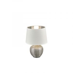 Ceramiczna lampa stołowa srebrna, Yet, z przełącznik