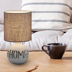 Ceramiczna lampa stołowa biała, Mosh, z przełącznik
