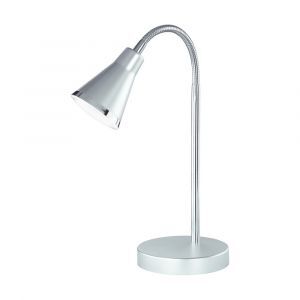 Szara lampa biurkowa plastikowa, Taimi, 3,8W, 3000K LED, z przełącznik