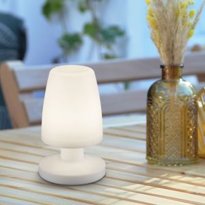 Biała lampa stołowa ogrodowa nowoczesna, Maruf, 1,5W, 3000K LED, IP44, z przełącznik
