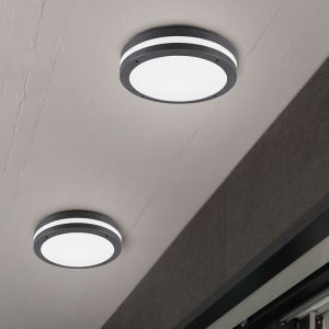 Antracytowy plafon sufitowy nowoczesny, Garly, 12W, 3000K LED, IP54