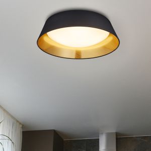 Czarny plafon sufitowy nowoczesny, Gjern, 18W, 3000K LED