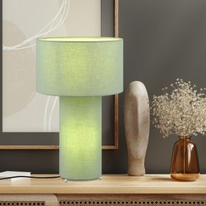 Zielona lampa stołowa tkanina, Denilson, z przełącznik