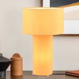 Żółta lampa stołowa tkanina, Denilson, z przełącznik