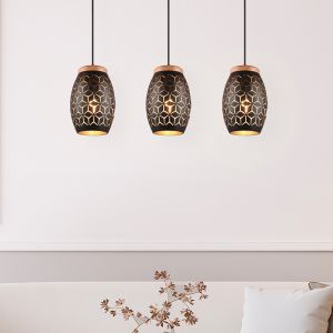 Czarna lampa wisząca nowoczesna, Delana