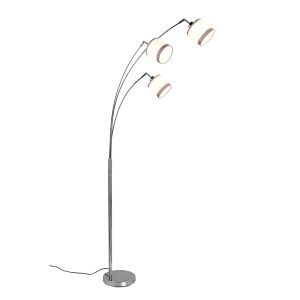 Biała lampa stojąca łukowa nowoczesna, Denley, z przełącznik