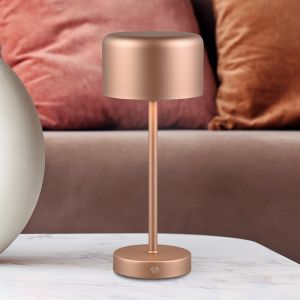 Brązowa lampa stołowa nowoczesna, Dustin, 1,5W, 3000K LED, z dotykowy ściemniacz