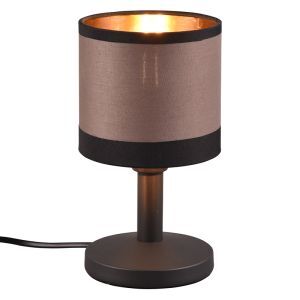 Ciemnoszara lampa stołowa nowoczesna, Denley, z przełącznik