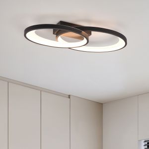 Czarny plafon sufitowy nowoczesny, Ersan, 25W, 3000K LED