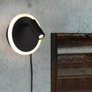 Czarny kinkiet nowoczesny, Sirias, 5W, 3000K LED, z przełącznik