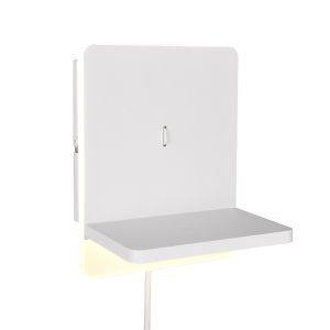Biały kinkiet nowoczesny, Margje, 9W, 3000K LED, z przełącznik