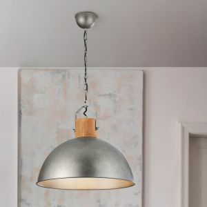 Niklowa lampa wisząca półkula vintage, Amarey
