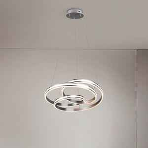 Niklowa lampa wisząca nowoczesna, Elyse, 60W, regulowany kolor LED